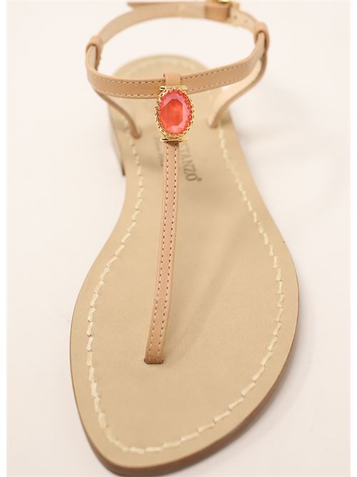 Caprese sandals with jewel Da Costanzo | BIGSTONEJEWELNUDEROSA